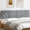 vidaXL Coussin de t&ecirc;te de lit gris clair 200 cm tissu