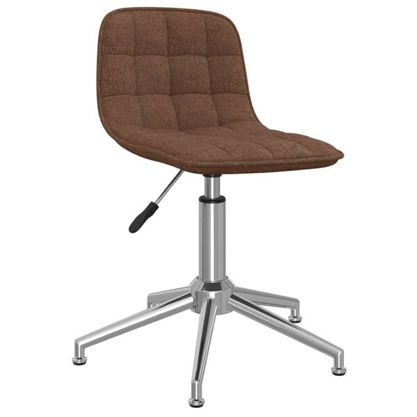 vidaXL Chaise pivotante de bureau Marron Tissu