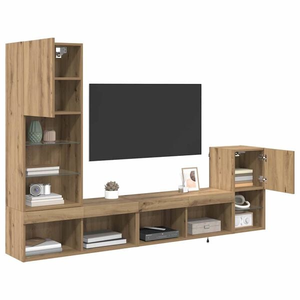 vidaXL Meubles TV muraux Chêne artisanal Bois d'ingénierie