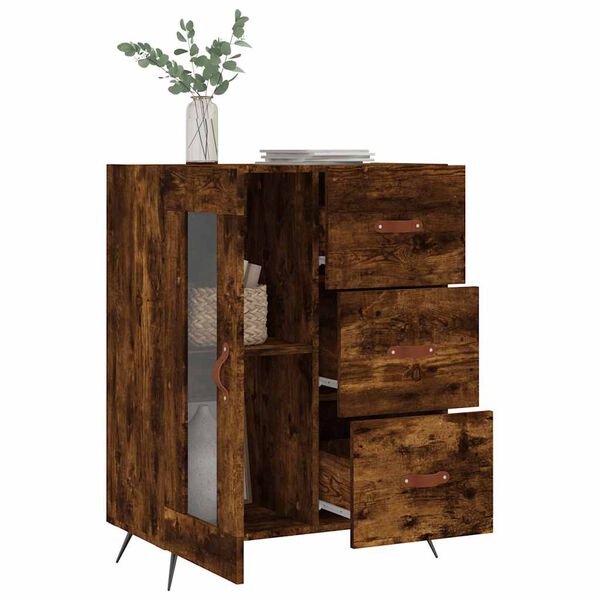 vidaXL Buffet ch&ecirc;ne fum&eacute; 69,5x34x90 cm bois d'ing&eacute;nierie