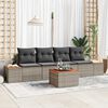 vidaXL Ensemble de canap&eacute; de jardin avec coussin 5 pcs Gris Poly rotin