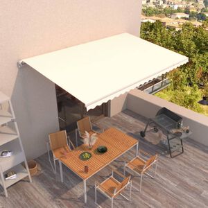 vidaXL Auvent manuel r&eacute;tractable 500x300 cm Cr&egrave;me