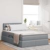 vidaXL Lit avec rangement et LED Gris clair 120 x 190 cm tissu