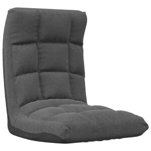 vidaXL Chaise pliable de sol Gris fonc&eacute; Tissu
