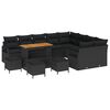 vidaXL Ensemble de canap&eacute; de jardin avec coussin 13 pcs Noir