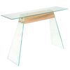 vidaXL Table Console MDF et verre 120 x 30 x 76 cm Couleur de ch&ecirc;ne