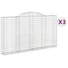 vidaXL Paniers &agrave; gabions arqu&eacute;s 3 pcs 300x30x160/180 cm fer galvanis&eacute;