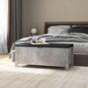 vidaXL Bo&icirc;te de rangement avec coussin Gris b&eacute;ton Bois d'ing&eacute;nierie