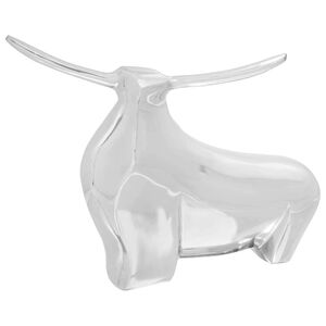 vidaXL Sculpture de taureau Argent&eacute; 37 x 44 x 17 cm Aluminium