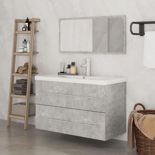 vidaXL Ensemble de meubles de salle de bain 3 pcs Gris b&eacute;ton