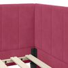 vidaXL Cadre de lit d'angle Bordeaux 90 cm x 190 cm Velours