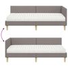 vidaXL Cadre de lit d'angle avec matelas Autre 2 pcs Taupe tissu