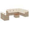 vidaXL Salon de jardin avec coussins 10 pcs beige r&eacute;sine tress&eacute;e
