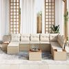 vidaXL Ensemble de canap&eacute; de jardin 9 pcs Beige et cr&egrave;me Polyrotin