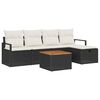 vidaXL Ensemble de canap&eacute; de jardin 6 pc Noir polyrotin