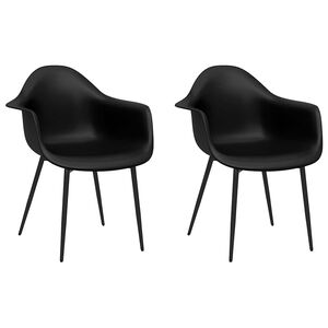 vidaXL Chaises &agrave; manger lot de 2 noir PP