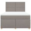 vidaXL Sommier &agrave; lattes de lit avec matelas Taupe 140x200 cm Tissu