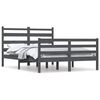 vidaXL Cadre de lit Bois de pin massif 160x200 cm Gris