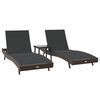 vidaXL Transat 3 pcs Marron 197 x 70 x 82 cm polyrotin