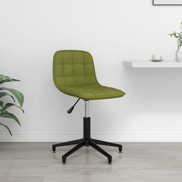 vidaXL Chaise pivotante de salle &agrave; manger Vert clair Velours