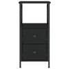 vidaXL Tables de chevet 2 pcs noir 34x35,5x70 cm bois d'ing&eacute;nierie