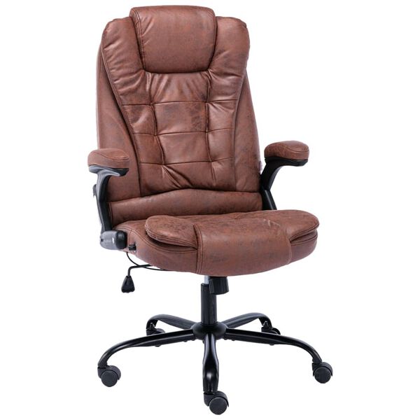 vidaXL Chaise de bureau marron clair similicuir daim