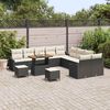 vidaXL Ensemble de canap&eacute; de jardin avec coussin 13 pcs Noir polyrotin