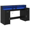vidaXL Bureau Ch&ecirc;ne noir Bois d'ing&eacute;nierie 160 x 55 x 91 cm