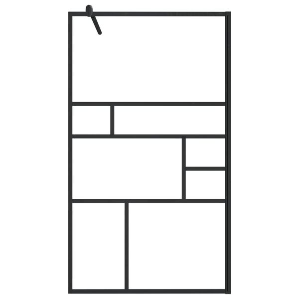 vidaXL Paroi de douche &agrave; verre ESG transparent 90x195 cm Noir