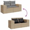 vidaXL Salon de jardin avec coussins 7 pcs beige r&eacute;sine tress&eacute;e