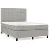 vidaXL Sommier &agrave; lattes de lit avec matelas Gris clair 140x200cm Tissu