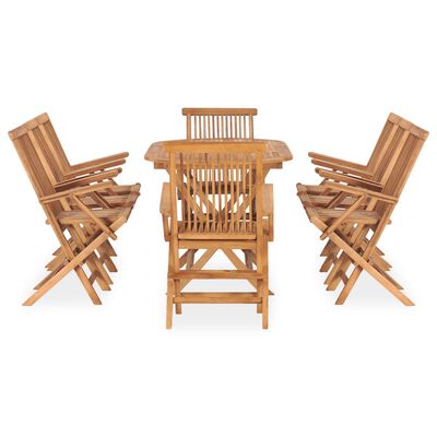 vidaXL Ensemble à manger d'extérieur pliable 9 pcs Bois solide de teck