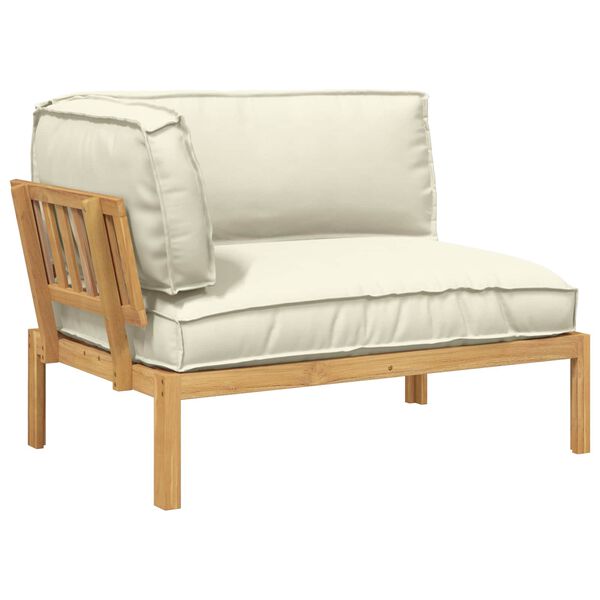 vidaXL Ensemble de Canap&eacute;s Cr&egrave;me 133 x 92 x 69 cm Bois d'Acacia Massif