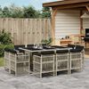 vidaXL Ensemble &agrave; manger de jardin 11pcs avec coussins gris poly rotin