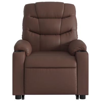 vidaXL Fauteuil inclinable de massage Marron Similicuir