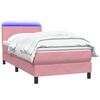 vidaXL Sommier &agrave; lattes de lit avec matelas et LED rose 80x210 cm velours