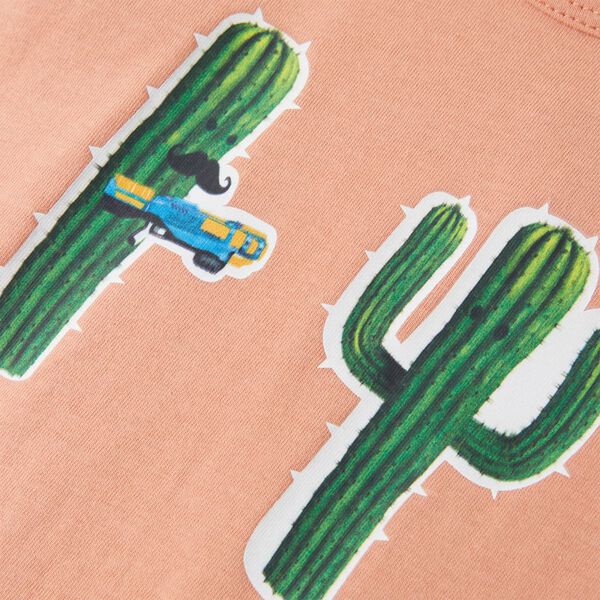 D&eacute;bardeur enfant imprim&eacute; cactus orange clair 140