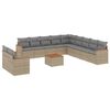 vidaXL Salon de jardin et coussins 12 pcs m&eacute;lange beige r&eacute;sine tress&eacute;e