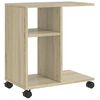 vidaXL Table d'appoint avec roues chêne sonoma bois d'ingénierie