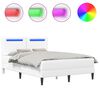vidaXL Cadre de lit avec bandes LED Blanc 140 x 200 cm Simili cuir