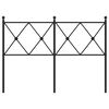 vidaXL T&ecirc;te de lit m&eacute;tal noir 120 cm