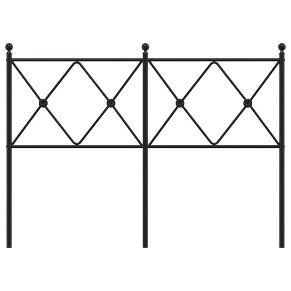 vidaXL T&ecirc;te de lit m&eacute;tal noir 120 cm