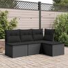 vidaXL Tabouret de jardin avec coussin Noir 55x55x37 cm Résine tressée