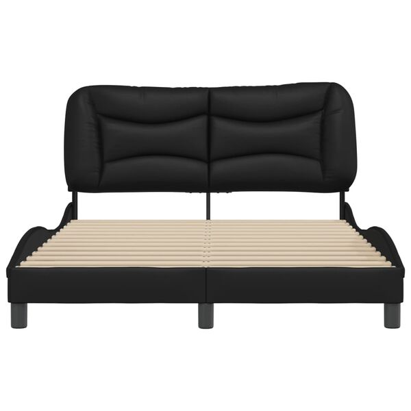 vidaXL Cadre de lit sans matelas Hvar noir 140x190 cm similicuir