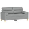 vidaXL Canap&eacute; 2 places avec oreillers gris clair 140 cm tissu