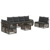 vidaXL Ensemble de canap&eacute; de jardin 9 pcs Gris et Gris fonc&eacute; polyrotin