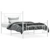 vidaXL Cadre de lit m&eacute;tal sans matelas et pied de lit blanc 107x203 cm