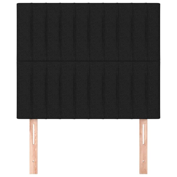vidaXL T&ecirc;te de lit Noir 100x5x118/128 cm Tissu