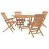 vidaXL Ensemble de jardin 5 pc Marron Bois de teck massif