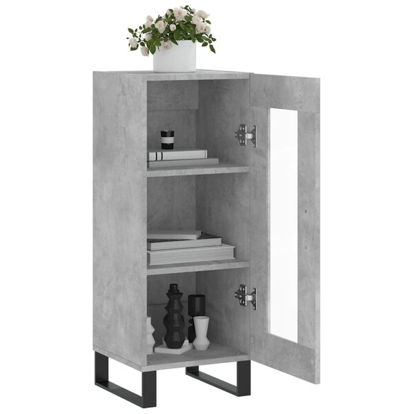 vidaXL Buffet Gris b&eacute;ton 34,5x34x90 cm Bois d'ing&eacute;nierie